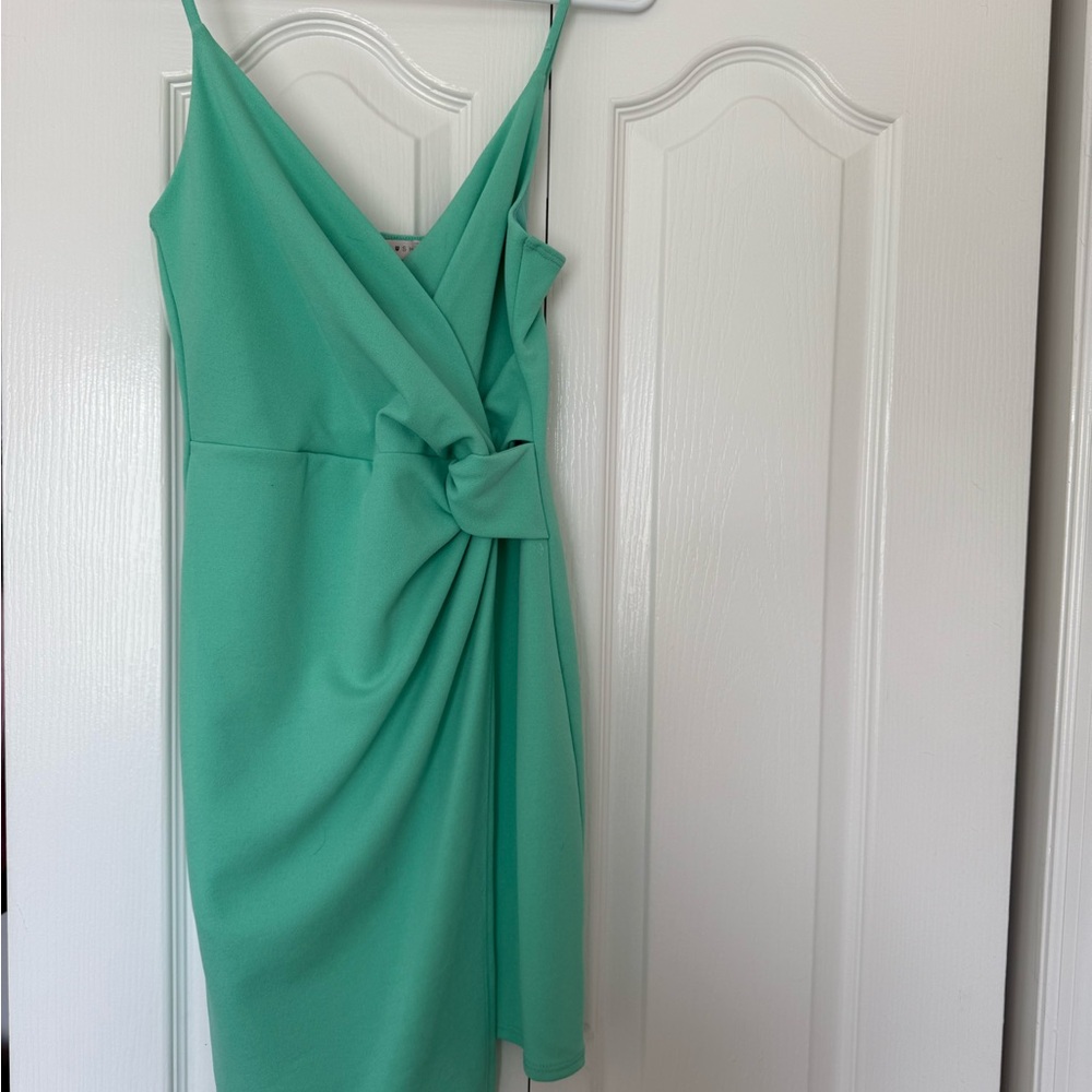 Elegant Green Wrap Dress